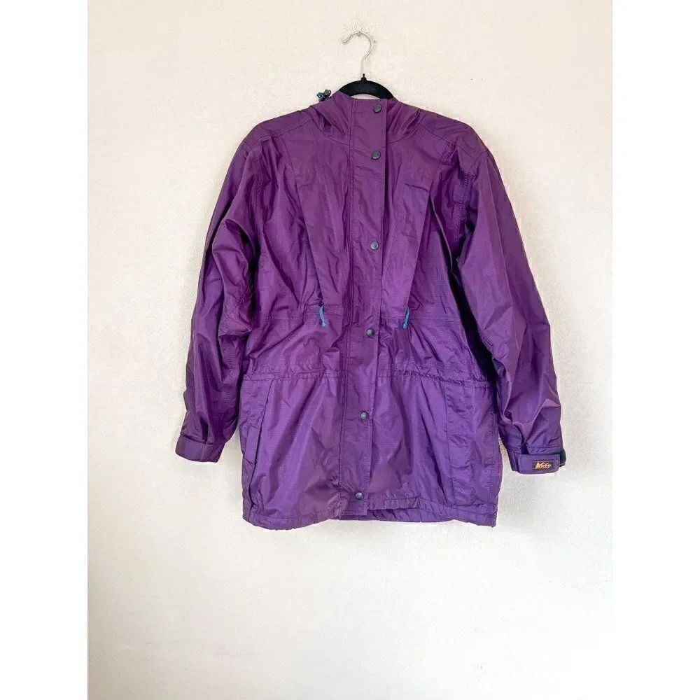 Vintage REI Purple Water Resistant Storm Fitted Hooded Jacket, Size 10